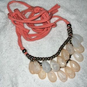 Coral Tie Necklace